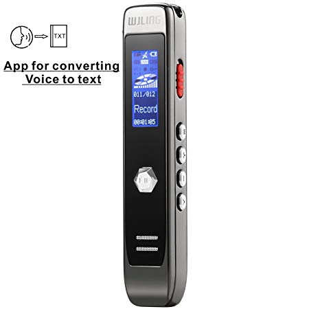 Voice Recorder, Digital Audio Voice Sound Recorder, 8GB USB Audio Transcribe APP Voice Recorder, MP3 Player, Noise Reduction, Multi-connectors Dictaphone for Lectures, Meetings