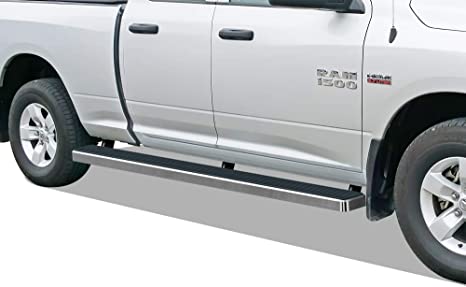 APS iBoard (Silver 5 inches Wheel to Wheel) Running Boards Nerf Bars Side Steps Step Rails Compatible with 2009-2018 Dodge Ram 1500 Quad Cab Pickup 6.5ft Bed (09-12 Drilling Required)