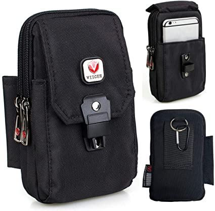 VIIGER Multi-Purpose Smartphone Pouch Belt Loop Phone Pouch Cell Phone Belt Holster Carrying Case Clip Tactical Waist Bag EDC Molle Belt Pouch Security Purse Compatible for iphone Xs Max 6 6s 7 8 Plus
