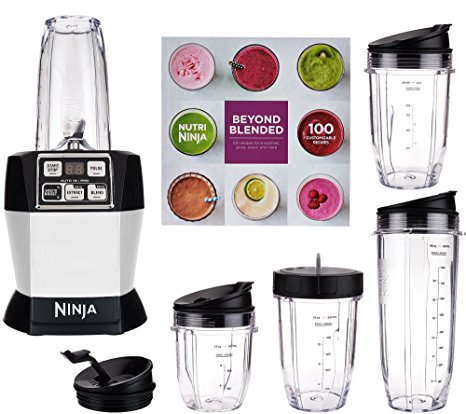 Nutri Ninja Auto iQ Pro Complete Blender 5 To Go Cups & 4 Lids | BL487, Platinum