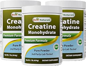 Best Naturals Creatine Monohydrate 1 Lb Pure Powder (1 LB (Pack of 3))