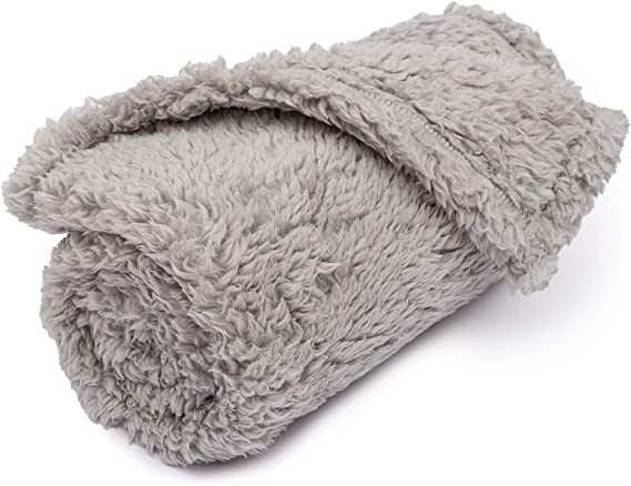 5 STARS UNITED Fuzzy Blanket for Dogs and Cats – Grey White 24x36 Inches Premium Soft Plush Fleece Throw Blankets for Pets and Puppies – Fluffy, Warm, Cozy Throws for Sofa, Bed, Couch