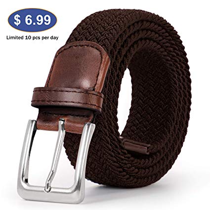 Braided Elastic Belt for Men/Women/Junior Woven Canvas Stretch Belts by JASGOOD