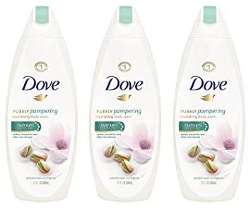 Dove Purely Pampering Body Wash, Pistachio Cream with Magnolia 22 oz (Pack of 3)