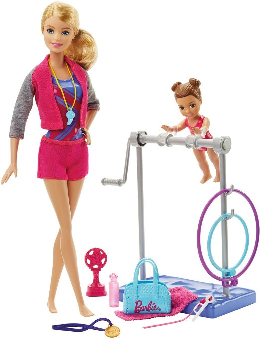 Barbie Gymnastic Coach Dolls & Playset