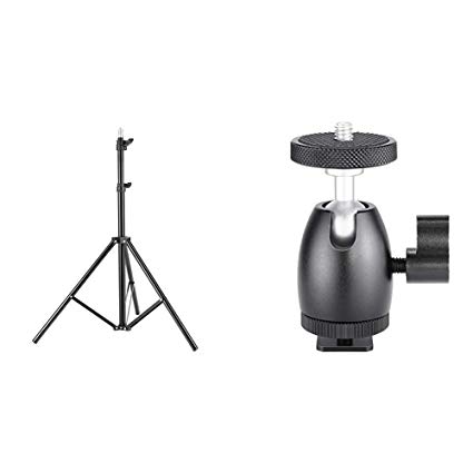 Neewer 75"/6 Feet/190CM Photography Light Stands for Relfectors, Softboxes, Lights, Umbrellas, Backgrounds &  Mini Ball Head with Lock and Hot Shoe Adapter Camera Cradle