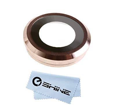 EShine Back Rear Camera Glass Lens Cover Ring Replacement for iPhone 6S 4.7 A1688(GSM), A1688(CDMA), A1633, A1700 (All Carriers)   Cloth (Rose Gold)