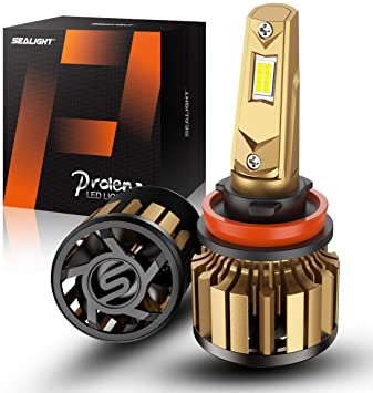 SEALIGHT P1 H11/H8/H9 LED Headlight Bulbs 2020, Projector Lens H11 LED Bulb with 340% Brightness, Plug-and-Play, 6000K Bright White, 50,000+ Hour Lifespan