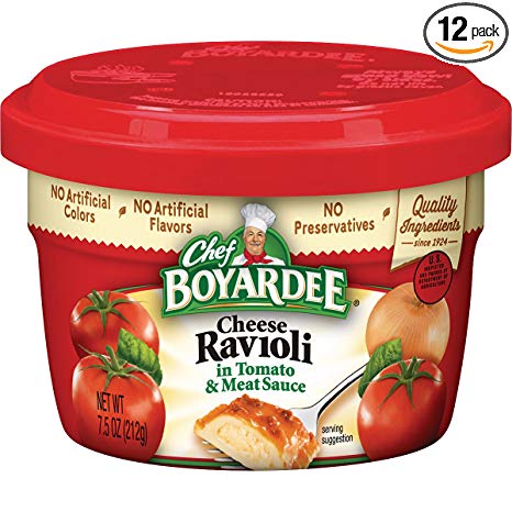Chef Boyardee Cheese Ravioli, 7.5 Oz. Microwavable Bowl (Pack of 12)