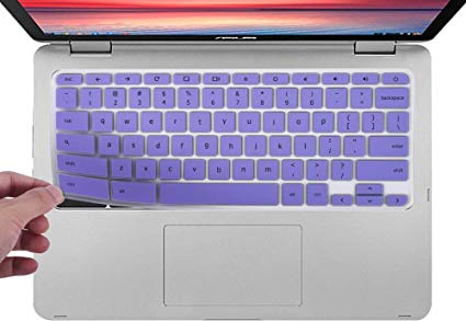 CaseBuy Ultra Thin Keyboard Cover for ASUS Chromebook Flip C302 C302CA-DH54 C302CA-DHM4 12.5 inch Chromebook, Purple