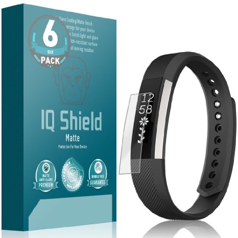 Fitbit Alta Screen Protector, IQ Shield® Matte (6-Pack) Full Coverage Anti-Glare Screen Protector for Fitbit Alta Bubble-Free Film - with Lifetime Warranty