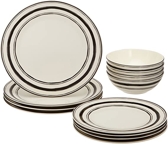 Lenox Around the Table Stripe 12 Piece Set, White