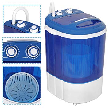 ZENY Portable Mini Laundry Washing Machine 9lbs Capacity Small Semi-Automatic Compact Washer for Apartment,RV,Traveling,Single Translucent Tub