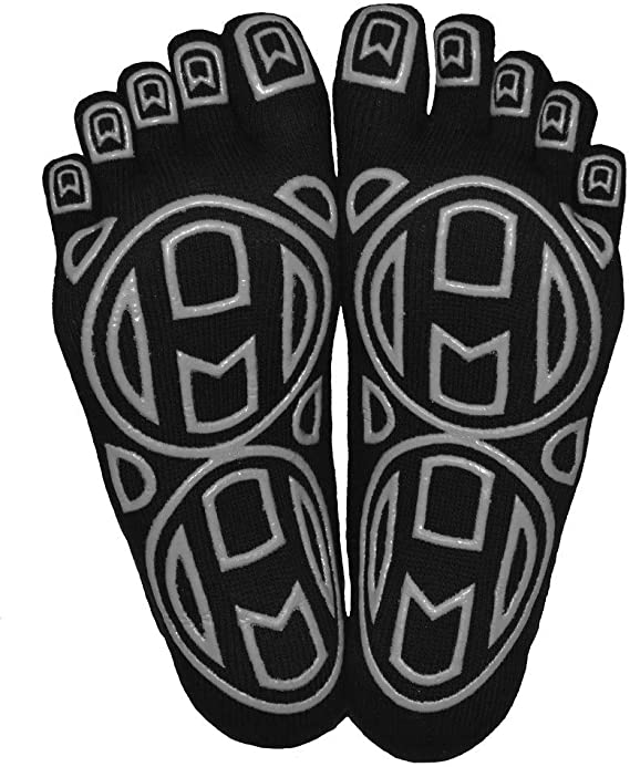 Mato & Hash 5-Toe Exercise"Barefoot Feel" Yoga Toe Socks With Full Grip