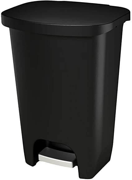 GLAD GLD-74030 Plastic Step Trash Can with Clorox Odor Protection of The Lid | 13 Gallon, 50 Liter, Black