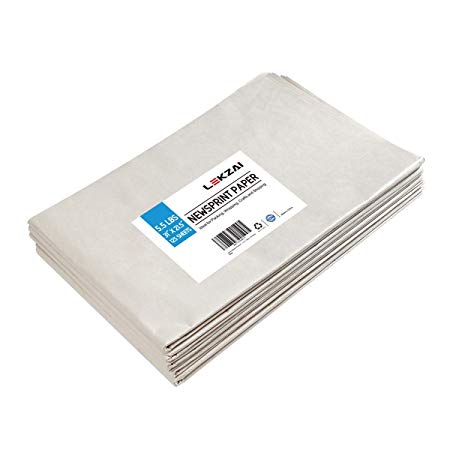 Lekzai Newsprint Packing Paper, 5.5 lbs, 31" x 21.5", Approx 125 Sheets