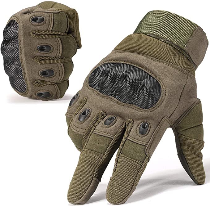 Fuyuanda Tactical Gloves Men`s Outdoor Full Finger Hard Knuckle Motorcycle Glove for Military Army Sporting Shooting Paintball Hunting Driving Riding Cycling Airsoft