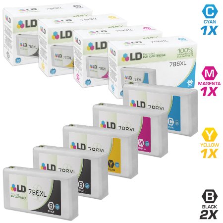 LD  Remanufactured Epson 786XL Set of 5 HY Ink Cartridges Includes 2 T786XL120 Black 1 T786XL220 Cyan 1 T786XL320 Magenta and 1 T786XL420 Yellow