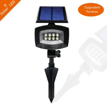 Solar Lights, APOLLED 400 Lumens Adjustable Waterproof 8 LED Solar Outdoor Spotlights, Solar Flood Light, Night Lights, Landscape Light with Security Auto- on/off Light Sensor