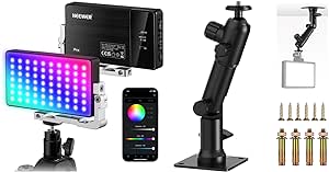 NEEWER RGB Video Light with Wall Ceiling Mount, SL90 12W 4300mAh Battery 360° Full Color 18 Light Scenes, 2500~10000K CRI97  On Camera Light Panel Aluminum Alloy Body, App & 2.4G Control