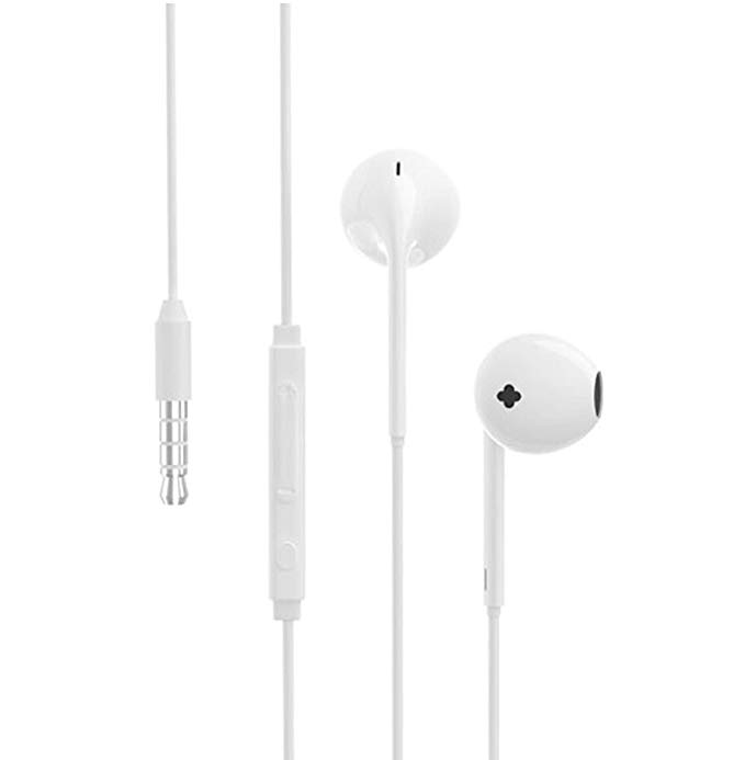 Inateck Heavy Bass Wired Earphones Microphone, Noise Isolating Headset For IOS and Android System Cellphone (White)