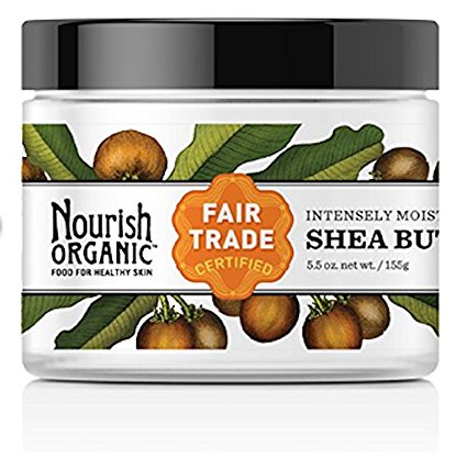 Nourish Organic Body Butter, Intensely Moisturizing Fair Trade Shea Butter, 5.5 Ounce