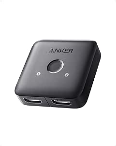 Anker HDMI Switch, 4K@60Hz Bi-Directional HDMI Switcher, 2 In 1 Out with Smooth Finish, Supports HDR, 3D, Dolby, Compatible with Laptops, PC, Xbox Series, PS5 / PS4, Projector, and More