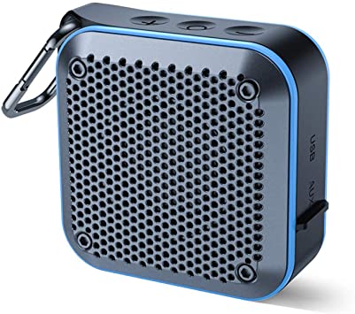 (Blue) - Portable Waterproof Bluetooth Speaker with FM Radio, IPX7 Waterproof Speaker Bluetooth Wireless Small Portable Speaker TWS Stereo 10H Playtime for Shower Bath Pool Boat Beach Home Party Travel 2019