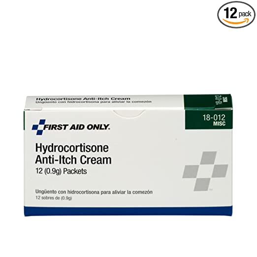 First Aid Only 18-012 Hydrocortisone Anti-Itch Cream Packet (Box of 12)