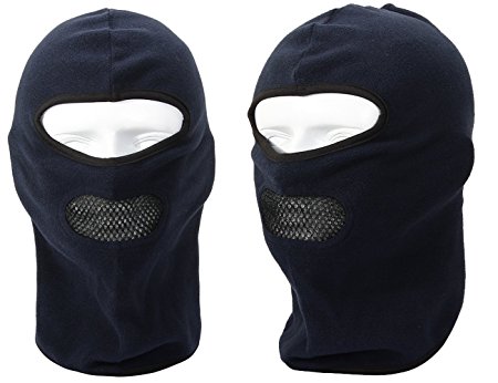 ForNeat Ski Mask Premium Face Mask Motorcycle Neck Warmer or Tactical Balaclava Hood (Navy 03, Polar Fleece)