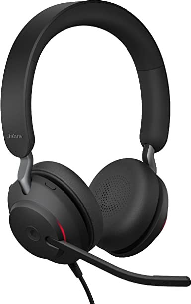 Jabra Evolve2 40 UC Wired Headphones, USB-A, Stereo, Black – Telework Headset for Calls and Music, Enhanced All-Day Comfort, Passive Noise Cancelling Headphones, UC-Optimized with USB-A Connection