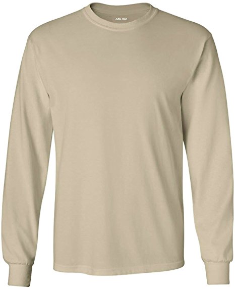 Joe's USA Men's Long Sleeve Heavyweight Cotton T-Shirts in Regular, Big & Tall