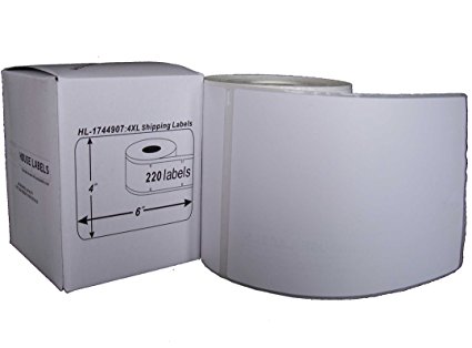 Houselabels 4 x 6 Inches Dymo-Compatible 1744907 Shipping and Postage Labels for 4XL, 1 Roll, 220 Labels per Roll