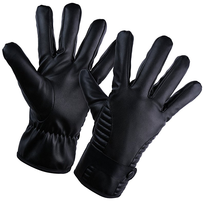 HIG Mens Winter Gloves Warm Touch Screen Waterproof Windproof Outdoor Cycling Sports Gloves (Black 1)