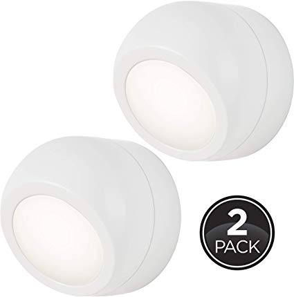 GE LED Night Light Plug-in, 2 Pack, 360°, Dusk-to-Dawn Sensor, Auto On/Off, for Elderly, Ideal for Kitchen, Bedroom, Nursery, Bathroom, Hallway, 31533, White | Rotating