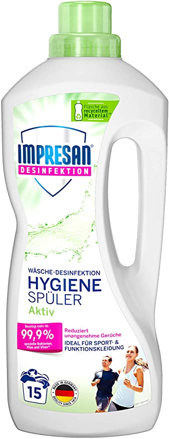 Impresan Hygiene-Spüler Aktiv: Wäsche-Desinfektion für Sportkleidung aus Funktionsfasern Oder Synthetics – 1 x 1,25L