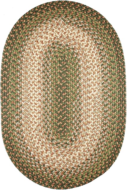 Super Area Rugs Oval 10X13 Herb Garden Braided Rug Hartford Primitive Decor Rug - Indoor Outdoor - 10' X 13' Braided Rug Entryway Rug - Doorway Rug