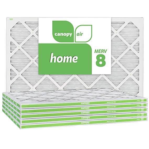 Canopy Air 16x25x1, Home AC Furnace Air Filter, MERV 8, Made in The USA, 6-Pack (Actual Size 15 1/2" x 24 1/2" x 3/4")
