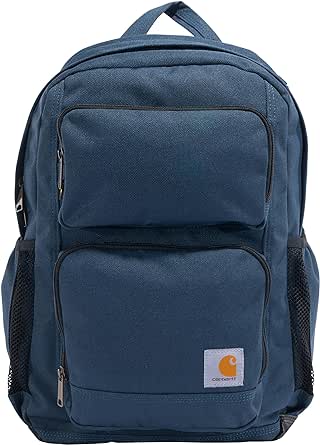 Carhartt 28l Dual-Compartment Backpack, Durable Pack with Laptop Sleeve and Duravax Abrasion Resistant Base, Navy, One Size, Force Advanced Backpack