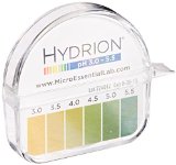 Micro Essential Lab 3110M18EA 325 Hydrion Short Range pH Test Paper Dispenser 30 - 55 pH