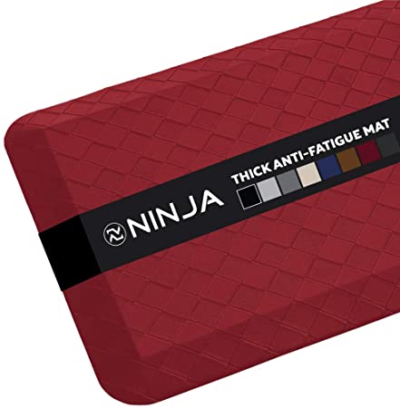 Ninja Brand Premium Floor Comfort Mat, Ergonomically Engineered, Extra Support Floor Pad, Commercial Grade Rug for Kitchen, Gaming, Office Standing Desk Mats, 20x32, Smoldering Red