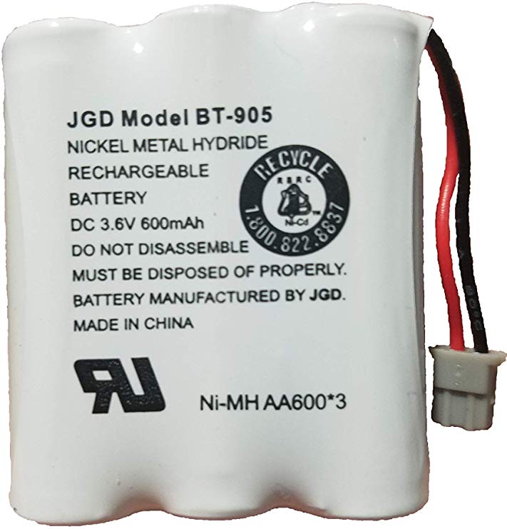 JGD BT-905 BT-800 BBTY0663001 Battery Compatible with Uniden BT905 BT800 BT-1006 BP-905BBTY-0444001 BBTY-0449001 Panasonic P-P501 P-P508 at&T 200 24032 Cordless Telephones
