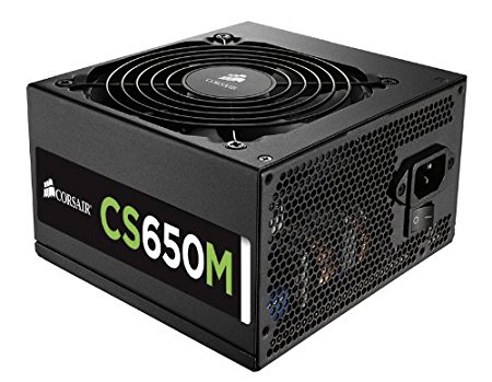 Corsair CS Series, CS650M, 650 Watt (650W), Semi Modular Power Supply, 80  Gold Certified