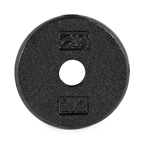 CAP Barbell Standard Weight Plate, 1-Inch, Black