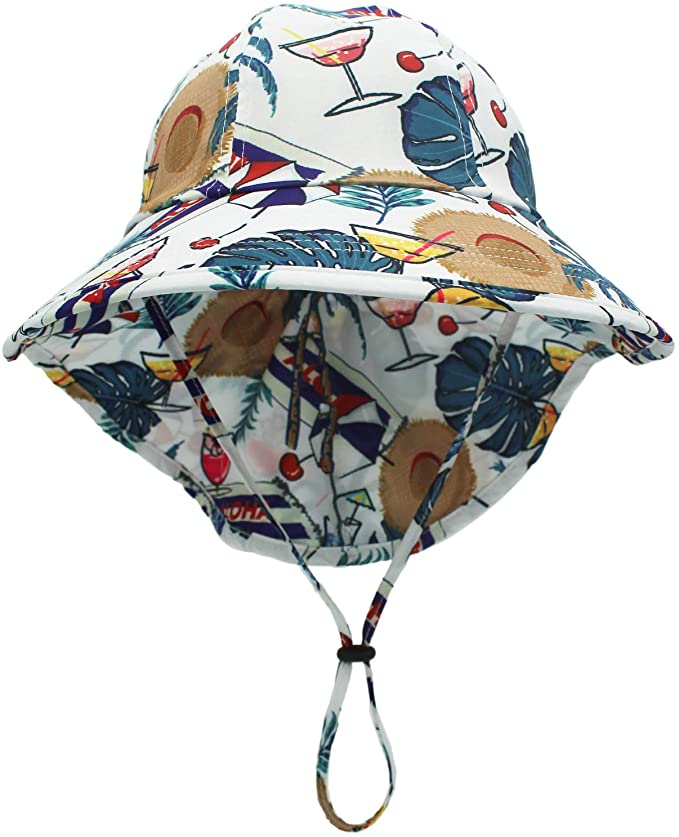Connectyle Kids UPF 50  Sun Hat with Neck Flap Summer Sun Protection Beach Hat