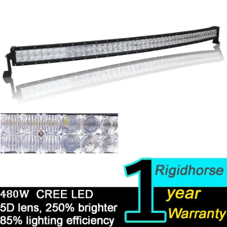 Rigidhorse 50" Curved LED Light Bar 5D 480W 48000LM for Offroad 4x4 Jeep Truck ATV SUV Boat