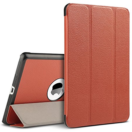 iPad Mini 3 Case,iPad Mini 2 Case,iPad Mini Case,ULAK iPad Mini Case Flip Case with Synthetic Leather Case   Fold Media Stand for Apple iPad Mini 3 2 1 (7.9 inch) Orange