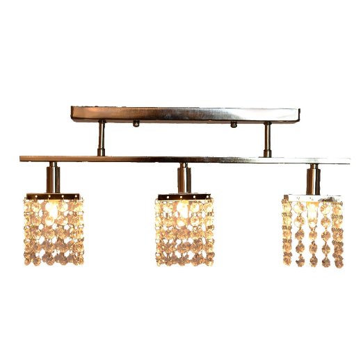 ANNT 3 Light Hanging Crystal Linear Chandelier Light Lighting with Solid Metal Fixture