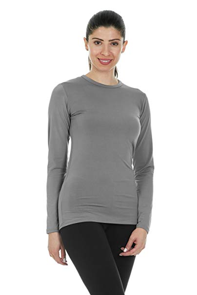 Thermajane Womens Ultra Soft Thermal Underwear Shirt – Compression Baselayer Crew Neck Top