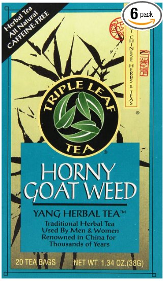 Triple Leaf Tea, Horny Goat Weed, 20 Teabags (Pack of 6)